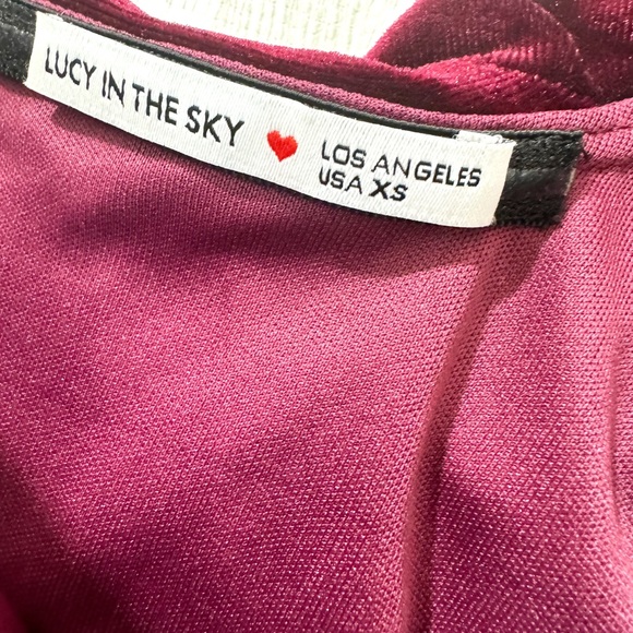 Lucy In The Sky Velour Long Sleeve Mini Dress - Picture 8 of 8